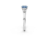 White gold Fancy Blue Cushion  Cut Diamond Five-Stone Prong Set White Gold Ring_86