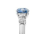 White gold Fancy Blue Cushion  Cut Diamond Five-Stone Prong Set White Gold Ring_90