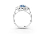 White gold Fancy Blue Cushion Cut Diamond Floral Double Halo Engagement Ring with Prong Setting_39