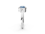 White gold Fancy Blue Cushion  Cut Diamond Halo Engagement Ring with Split Shank and Four-Prong Setting_107