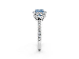 White gold Fancy Blue Cushion Cut Diamond Halo Pave Band with Four-Prong Setting_29
