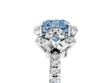 White gold Fancy Blue Cushion Cut Diamond Halo Pave Band with Four-Prong Setting_32