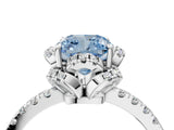 White gold Fancy Blue Cushion Cut Diamond Halo Pave Band with Four-Prong Setting_37