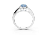White gold Fancy Blue Cushion Cut Diamond Halo Split Shank Engagement Ring_78