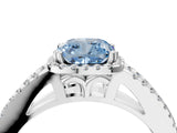 White gold Fancy Blue Cushion Cut Diamond Halo Split Shank Engagement Ring_79