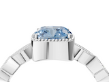 White gold Fancy Blue Cushion  Cut Diamond Milgrain Marquise Band with Prong Setting_7