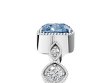 White gold Fancy Blue Cushion  Cut Diamond Milgrain Marquise Band with Prong Setting_8
