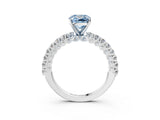 White gold Fancy Blue Cushion Cut Diamond Pavé Band Solitaire Ring with Prong Setting_74