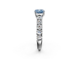 White gold Fancy Blue Cushion  Cut Diamond Pavé Band Solitaire with Four-Prong Setting_5