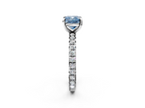 White gold Fancy Blue Cushion  Cut Diamond Pavé Band with Four-Prong Setting_18