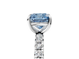 White gold Fancy Blue Cushion  Cut Diamond Pavé Band with Four-Prong Setting_21