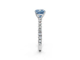 White gold Fancy Blue Cushion Cut Diamond Pavé Solitaire Engagement Ring with Four-Prong Setting_85