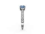 White gold Fancy Blue Cushion  Cut Diamond Pave Band with Four-Prong Setting_21