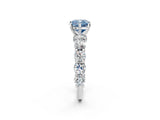 White gold Fancy Blue Cushion Cut Diamond Side Stone Engagement Ring with Four-Prong Setting_26