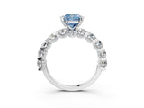 White gold Fancy Blue Cushion Cut Diamond Side Stone Engagement Ring with Four-Prong Setting_27