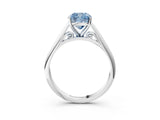White gold Fancy Blue Cushion Cut Diamond Solitaire Engagement Ring with Cathedral Setting and Four-Prong Mount_191