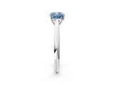 White gold Fancy Blue Cushion Cut Diamond Solitaire Engagement Ring with Cathedral Setting and Four-Prong Mount_27