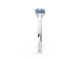 White gold Fancy Blue Cushion Cut Diamond Solitaire Engagement Ring with Cathedral Setting and Four-Prong Mount_59