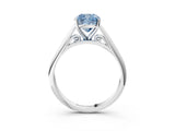 White gold Fancy Blue Cushion Cut Diamond Solitaire Engagement Ring with Cathedral Setting and Four-Prong Mount_60