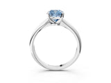 White gold Fancy Blue Cushion Cut Diamond Solitaire Engagement Ring with Classic Band and Four-Prong Setting_150