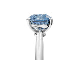 White gold Fancy Blue Cushion Cut Diamond Solitaire Engagement Ring with Classic Band and Four-Prong Setting_151
