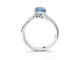 White gold Fancy Blue Cushion Cut Diamond Solitaire Engagement Ring with Classic Band and Four-Prong Setting_39