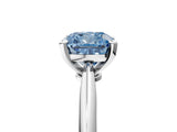 White gold Fancy Blue Cushion Cut Diamond Solitaire Engagement Ring with Classic Band and Four-Prong Setting_41