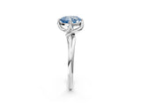 White gold Fancy Blue Cushion Cut Diamond Solitaire Engagement Ring with Four-Prong Setting and Classic Band_22