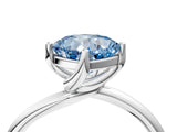 White gold Fancy Blue Cushion Cut Diamond Solitaire Engagement Ring with Four-Prong Setting and Classic Band_24