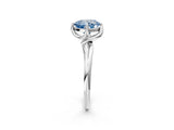 White gold Fancy Blue Cushion Cut Diamond Solitaire Engagement Ring with Four-Prong Setting and Classic Band_34