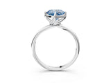 White gold Fancy Blue Cushion Cut Diamond Solitaire Engagement Ring with Four-Prong Setting and Classic Band_35