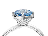 White gold Fancy Blue Cushion Cut Diamond Solitaire Engagement Ring with Four-Prong Setting and Classic Band_36