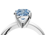 White gold Fancy Blue Cushion Cut Diamond Solitaire Engagement Ring with Round Band and Four-Prong Setting_165