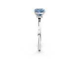 White gold Fancy Blue Cushion Cut Diamond Solitaire Ring with Classic Band and Four-Prong Setting_2