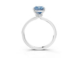 White gold Fancy Blue Cushion Cut Diamond Solitaire Ring with Classic Band and Four-Prong Setting_3