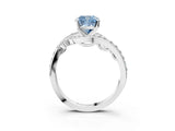White gold Fancy Blue Cushion Cut Diamond Solitaire Ring with Filigree Band and Four-Prong Setting_116