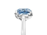 White gold Fancy Blue Cushion Cut Diamond Solitaire Ring with Flower Prong Setting and Classic Band_41