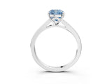 White gold Fancy Blue Cushion Cut Diamond Solitaire Ring with Pavé Band and Prong Setting_27