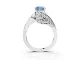 White gold Fancy Blue Cushion Cut Diamond Solitaire Ring with Prong Setting and Twisted Pavé Band_15