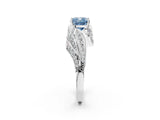 White gold Fancy Blue Cushion Cut Diamond Solitaire Ring with Prong Setting and Twisted Pavé Band_20