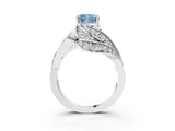 White gold Fancy Blue Cushion Cut Diamond Solitaire Ring with Prong Setting and Twisted Pavé Band_21
