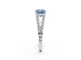 White gold Fancy Blue Cushion Cut Diamond Split Shank Pavé Engagement Ring with Four-Prong Setting_91