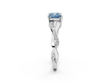 White gold Fancy Blue Cushion  Cut Diamond Twisted Band Engagement Ring with Prong Setting_5