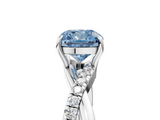 White gold Fancy Blue Cushion  Cut Diamond Twisted Band with Pavé Setting and Four-Prong Setting_25