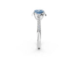 White gold Fancy Blue Cushion  Cut Halo Diamond Ring with Channel Set Band and Four-Prong Setting_34