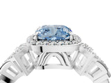 White gold Fancy Blue Cushion Cut Halo Diamond Split Shank Engagement Ring with Four-Prong Setting_16