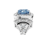 White gold Fancy Blue Cushion Cut Halo Diamond Split Shank Engagement Ring with Four-Prong Setting_17