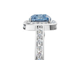 White gold Fancy Blue Cushion  Cut Halo Pave Split Shank Prong Setting Ring_49