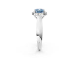 White gold Fancy Blue Cushion  Cut Halo Solitaire Engagement Ring with Square Band and Four-Prong Setting_14