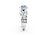 White gold Fancy Blue Cushion  Cut Halo Split Shank Prong Setting Ring_14